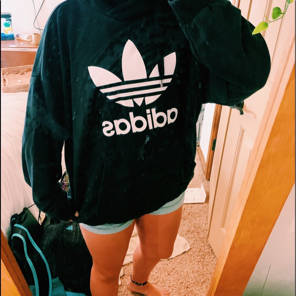 black oversized adidas hoodie